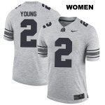 Women's NCAA Ohio State Buckeyes Chase Young #2 College Stitched Authentic Nike Gray Football Jersey WS20U74CE